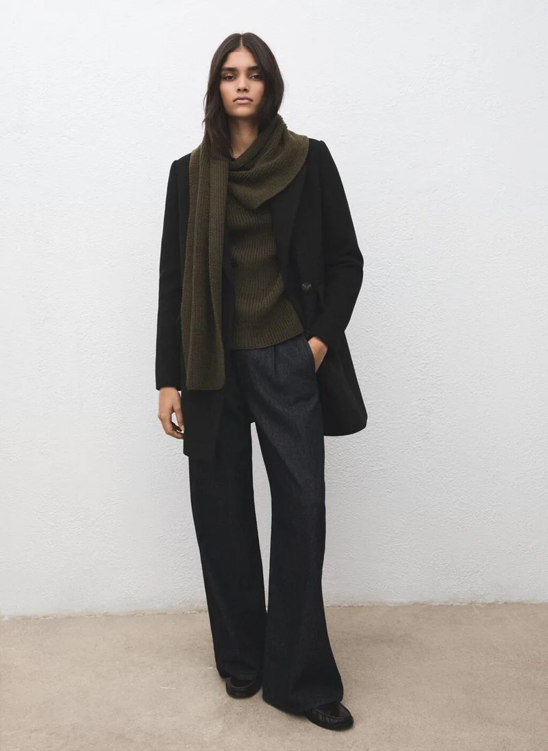 مانجو Double-breasted wool blend coat